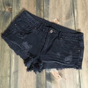 H&M distressed denim shorts